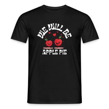 red apples singing and dancing hand in hand - Men's T-Shirt - black - Front - AI Model Male 178 light (178cm)