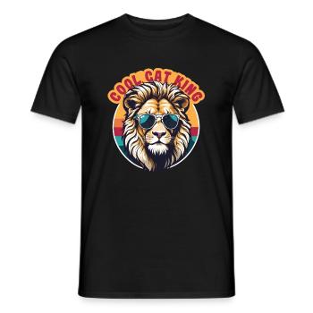 Lion Cool Cat King Men's - Men's T-Shirt - black - Front - AI Model Male 178 light (178cm)
