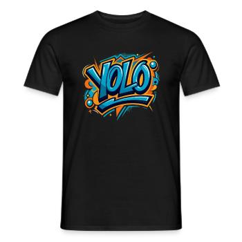 YOLO (On ne vit qu’une fois) - T-shirt homme - noir - Devant - AI Model Male 178 light (178cm)