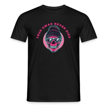 True Swag Never Dies - Men's T-Shirt - black - Front - AI Model Male 178 light (178cm)