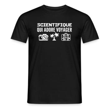 Travelers & Scientists: Passion & Discovery - Men's T-Shirt - black - Front - AI Model Male 178 light (178cm)