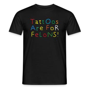 Les tatouages sont pour les criminels Illustration tatouée - T-shirt homme - noir - Devant - AI Model Male 178 light (178cm)