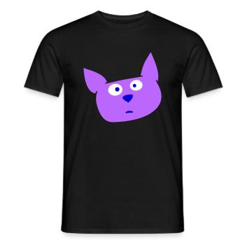 Chat confus à l’air curieux grimace drôle - T-shirt homme - noir - Devant - AI Model Male 178 light (178cm)