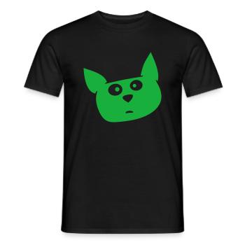 Chat confus à l’air curieux grimace drôle - T-shirt homme - noir - Devant - AI Model Male 178 light (178cm)