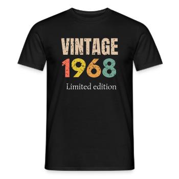 vintage 1968 limited edition - anniversaire - T-shirt homme - noir - Devant - AI Model Male 178 light (178cm)