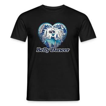 Blaue Blumen Bauchtänzerin Hafla - Männer T-Shirt - Schwarz - Vorne - AI Model Male 178 light (178cm)