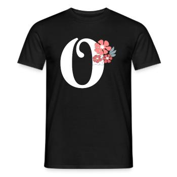 Letter o minimalistische Blumen - Männer T-Shirt - Schwarz - Vorne - AI Model Male 178 light (178cm)