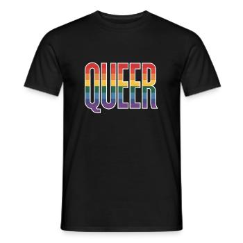 Queer - Cool queer Rainbow Logo - Men's T-Shirt - black - Front - AI Model Male 178 light (178cm)