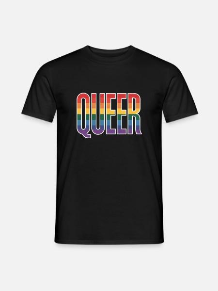 Queer - Cool queer Rainbow Logo - Men's T-Shirt - black