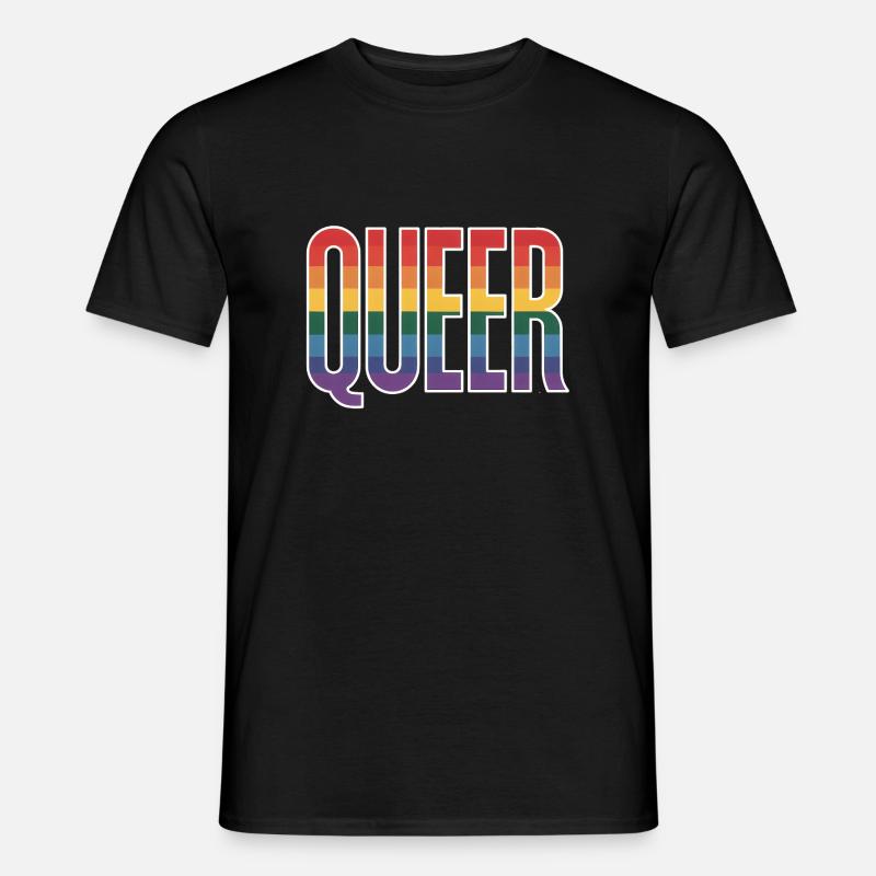 Queer - Cool queer Rainbow Logo - Men's T-shirt - black