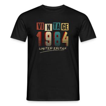 Vintage 1984: Limited Edition - 41st Anniversary. - Men's T-Shirt - black - Front - AI Model Male 178 light (178cm)