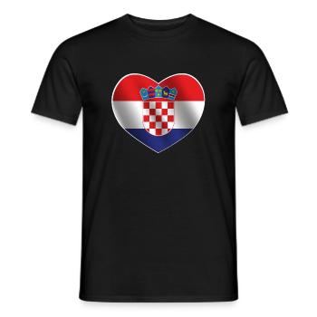 Croatia heart | Croatian flag gift - Men's T-Shirt - black - Front - AI Model Male 178 light (178cm)