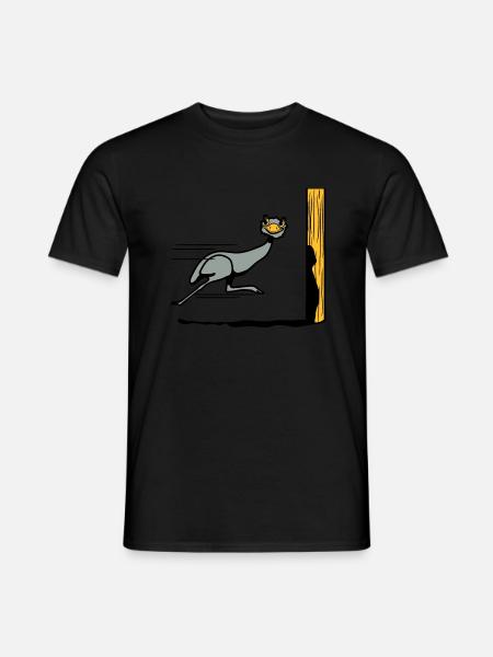 Funny, EMU ostrich race funny cartoon cool - Men's T-Shirt - black
