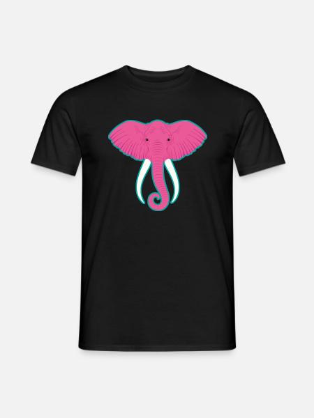 Pink elephant - Men's T-Shirt - black