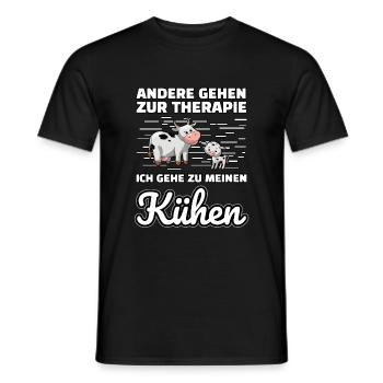 Kuh Therapie lustiges Geschenk - Männer T-Shirt - Schwarz - Vorne - AI Model Male 178 light (178cm)