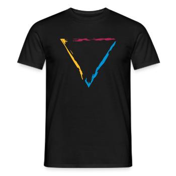bordure colorée triangle bordure décorative cool des - T-shirt homme - noir - Devant - AI Model Male 178 light (178cm)
