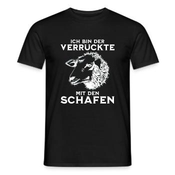 Schaf Schafhalter - der verrückte mit den Schafen - Männer T-Shirt - Schwarz - Vorne - AI Model Male 178 light (178cm)