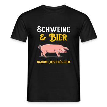 Schweine und Bier - Männer T-Shirt - Schwarz - Vorne - AI Model Male 178 light (178cm)