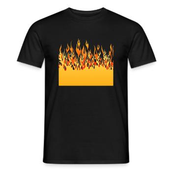 fire flame flame wall - Men's T-Shirt - black - Front - AI Model Male 178 light (178cm)