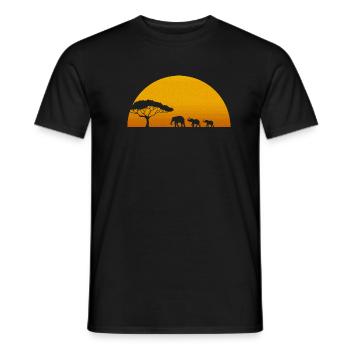 Elefanten, Elefanten in Sahara - Männer T-Shirt - Schwarz - Vorne - AI Model Male 178 light (178cm)