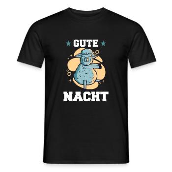 Gute Nacht Schaf - für Schlafsocken als Pyjama - Männer T-Shirt - Schwarz - Vorne - AI Model Male 178 light (178cm)
