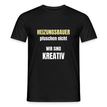 Heizungsbauer pfuschen nicht - Männer T-Shirt - Schwarz - Vorne - AI Model Male 178 light (178cm)