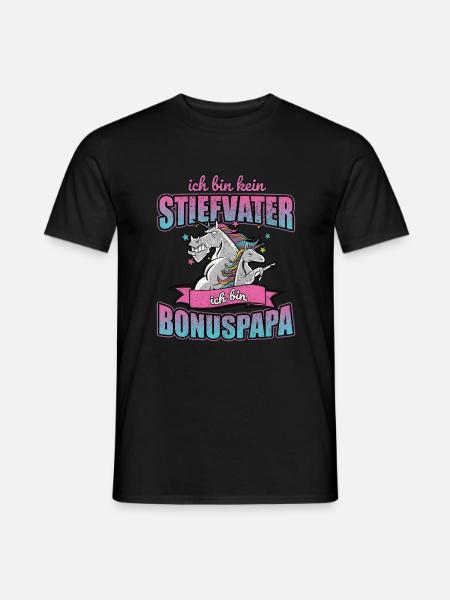 kein Stiefvater - Bonuspapa lustiger Spruch - Männer T-Shirt - Schwarz