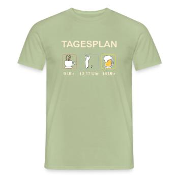 Golf Golfspieler Tagesplan lustig - Männer T-Shirt - Sage - Vorne - AI Model Male 178 light (178cm)