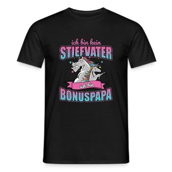 kein Stiefvater - Bonuspapa lustiger Spruch - Männer T-Shirt - Schwarz - Vorne - AI Model Male 178 light (178cm)