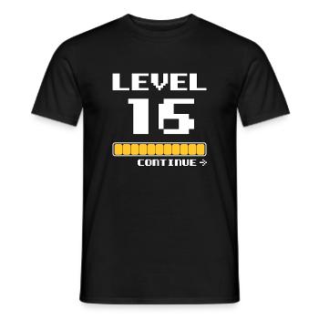 16e anniversaire - Niveau 16 - 16 years - T-shirt homme - noir - Devant - AI Model Male 178 light (178cm)