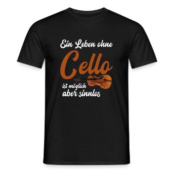 Ein Leben ohne Cello - Cellist lustiger Spruch - Männer T-Shirt - Schwarz - Vorne - AI Model Male 178 light (178cm)