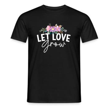 Let love grow plants flowers nature garden - Men's T-Shirt - black - Front - AI Model Male 178 light (178cm)