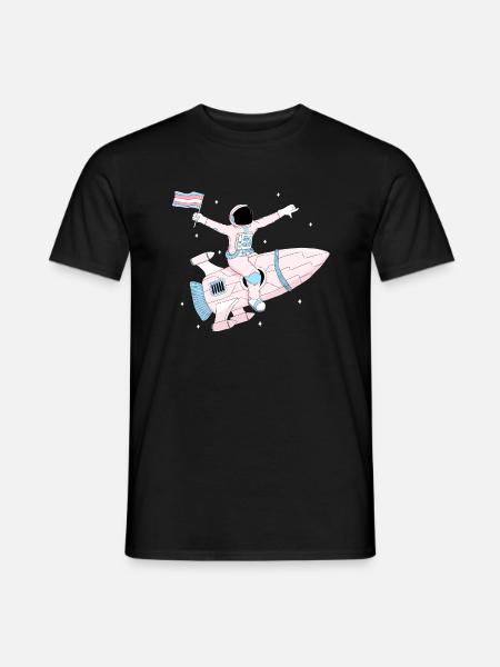 Trans Pride Astronaut Transgender - Männer T-Shirt - Schwarz