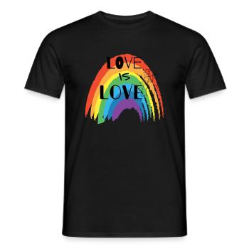 LOVE IS LOVE - Men's T-Shirt - black - Front - AI Model Male 178 light (178cm)