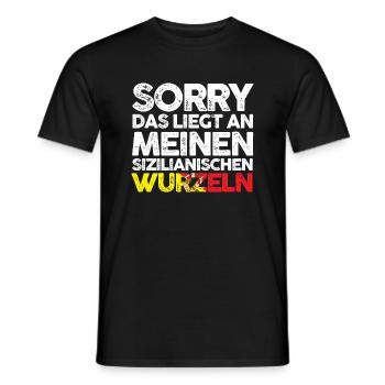 Sizilienische Wurzeln Sicilia Sizilianer Sizilien - Männer T-Shirt - Schwarz - Vorne - AI Model Male 178 light (178cm)