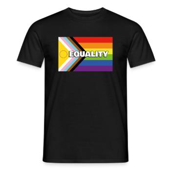 Inclusive Pride Progress Flag GLEICHHEIT - Männer T-Shirt - Schwarz - Vorne - AI Model Male 178 light (178cm)