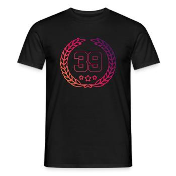 39 Number wreath - Men's T-Shirt - black - Front - AI Model Male 178 light (178cm)