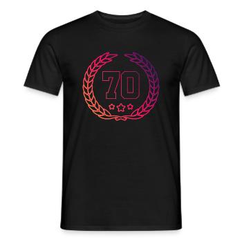 70 Number wreath - Men's T-Shirt - black - Front - AI Model Male 178 light (178cm)
