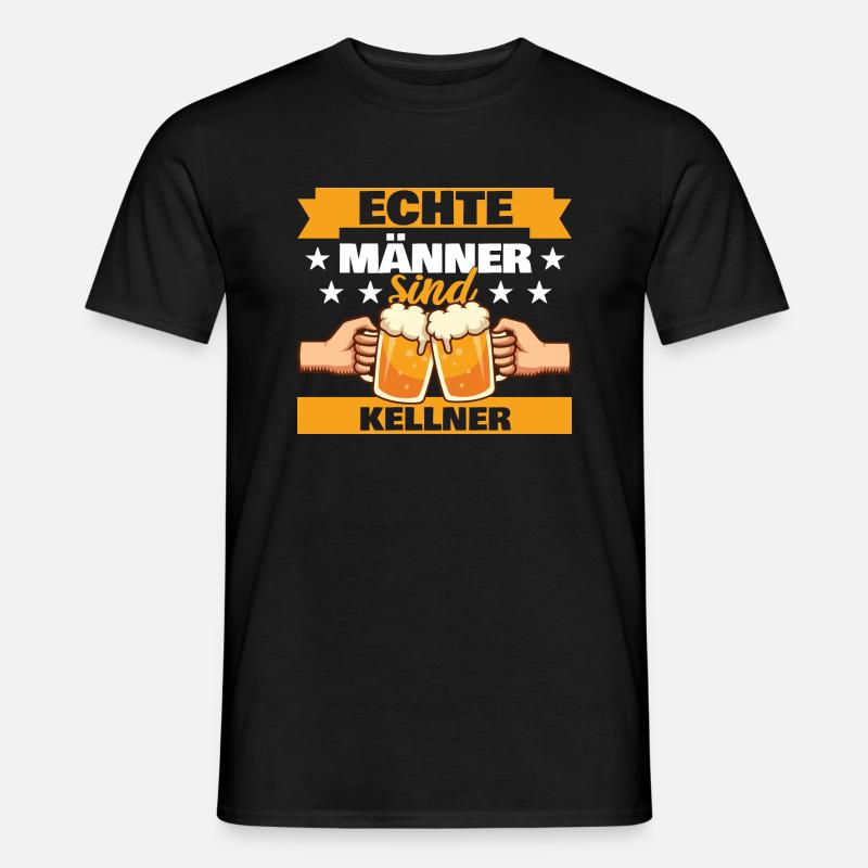 Echte Männer sind Kellner - Männer T-Shirt - Schwarz