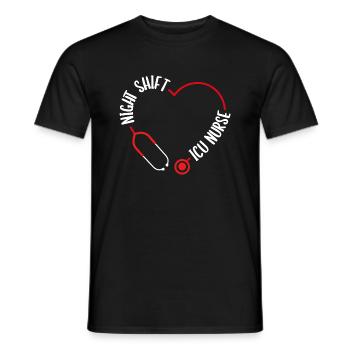 Night Shift ICU Nurse Stethoscope Nursing - Männer T-Shirt - Schwarz - Vorne - AI Model Male 178 light (178cm)