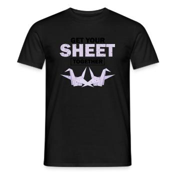 Japanese Origami Design and Kirigami Origami - Men's T-Shirt - black - Front - AI Model Male 178 light (178cm)