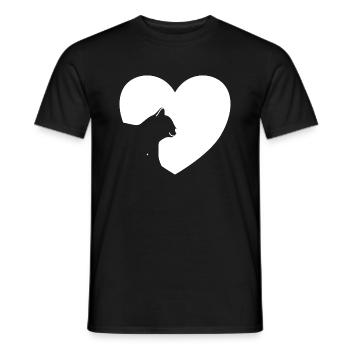 Katzenherz ich liebe Katzen Katze Herz Geschenk - Männer T-Shirt - Schwarz - Vorne - AI Model Male 178 light (178cm)