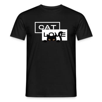 Cat Love - Design pour les amoureux des chats - T-shirt homme - noir - Devant - AI Model Male 178 light (178cm)