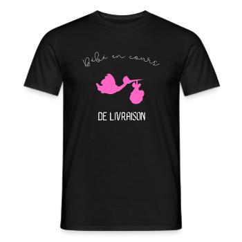 baby being delivered girl - Men's T-Shirt - black - Front - AI Model Male 178 light (178cm)