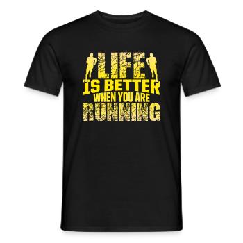 live better running - Men's T-Shirt - black - Front - AI Model Male 178 light (178cm)