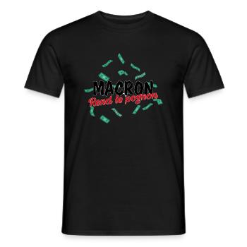 Macron rend le pognon - T-shirt homme - noir - Devant - AI Model Male 178 light (178cm)