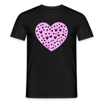 Herz Symbol Liebe süß Herzen rosa Zeichnung 11 - Männer T-Shirt - Schwarz - Vorne - AI Model Male 178 light (178cm)