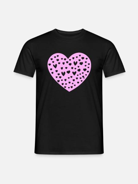 Herz Symbol Liebe süß Herzen rosa Zeichnung 11 - Männer T-Shirt - Schwarz