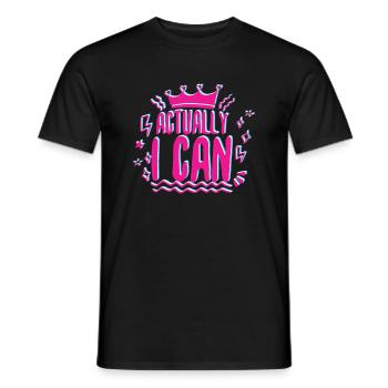 Actually I Can Feminism Support - Men's T-Shirt - black - Front - AI Model Male 178 light (178cm)