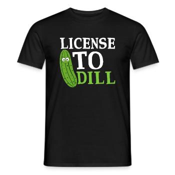 License To Dill Pickle Cucumber - Men's T-Shirt - black - Front - AI Model Male 178 light (178cm)